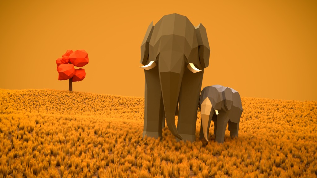 Low Poly Elephant preview image 1